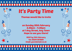 rockets and stars invitations