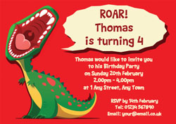 dinosaur roar party invitations