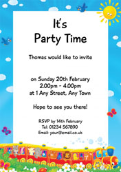 animal train party invitations