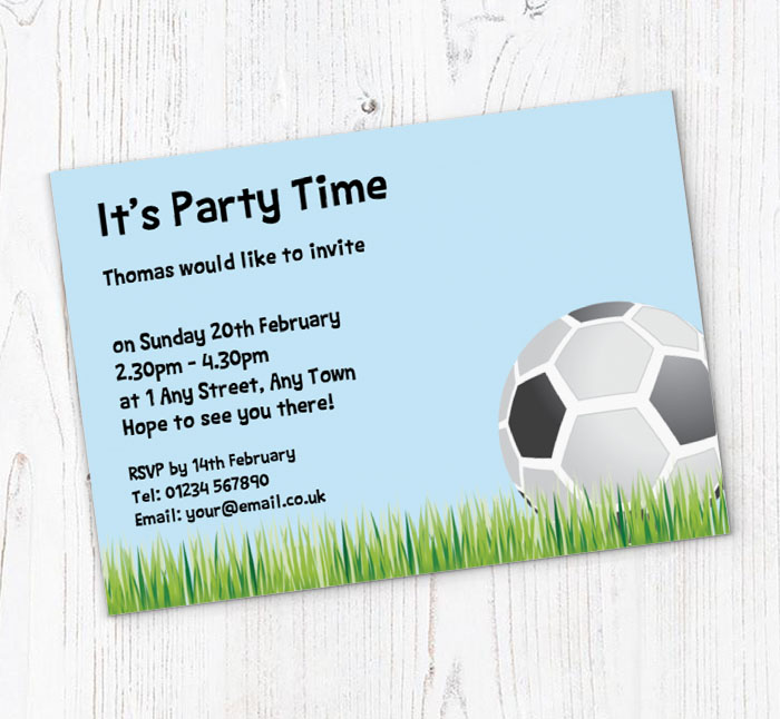 football on grass invitations