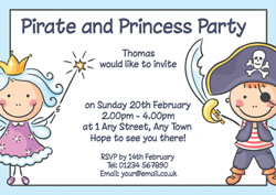 pirate and fairy invitations