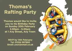 water rafting party invitations