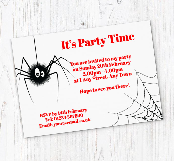 creepy crawly party invitations