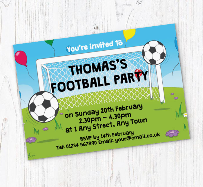 Football Party Invitations Personalise Online Plus Free Envelopes 