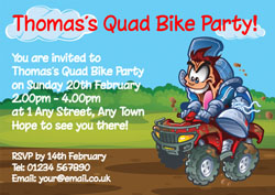 wild quad bike invitations