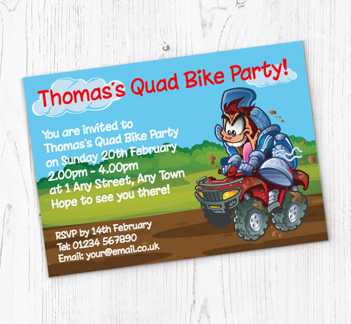 wild quad bike invitations