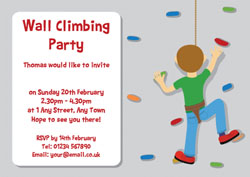 boys wall climbing invitations