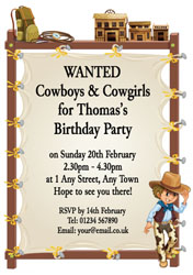 cowboy party invitations