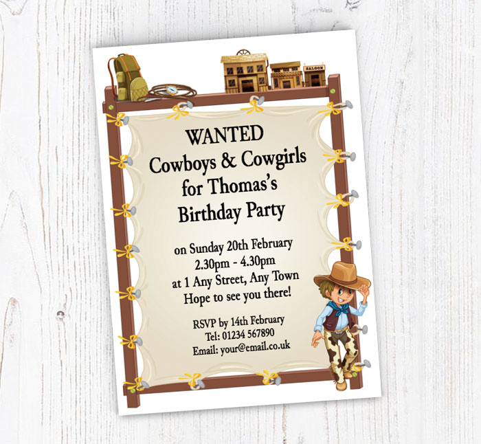 cowboy party invitations
