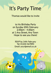 safari animals party invitations