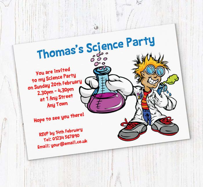 science party invitations