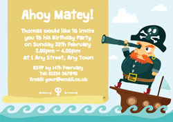 pirate on ship invitations