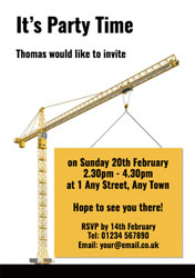 construction crane invitations