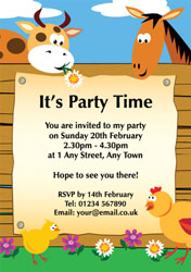 farmyard animals invitations