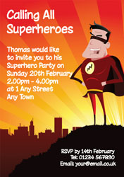 triumphant superhero invitations