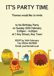 dancing monsters invitations