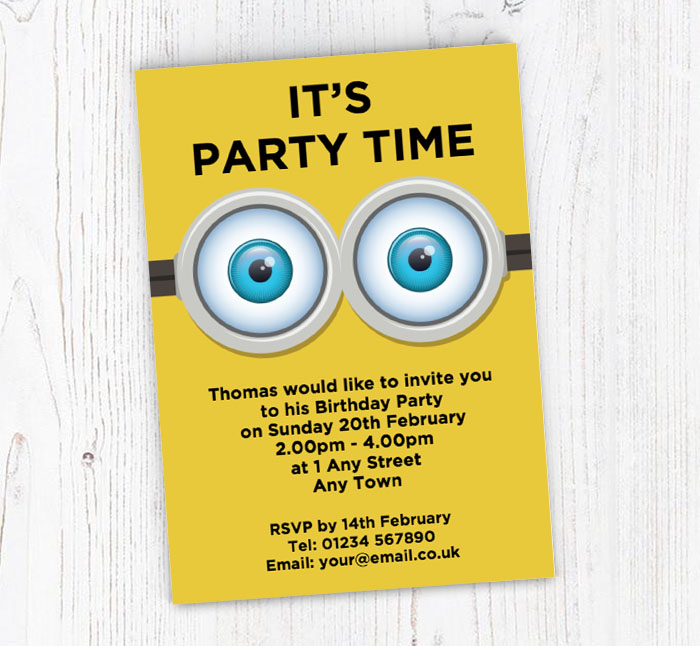 minions party invitations