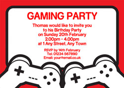 gaming party invitations