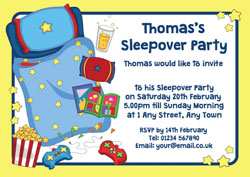 boys sleepover party invitations