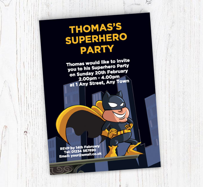 masked superhero invitations