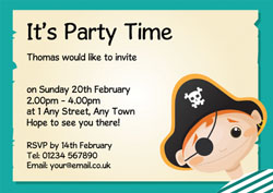 boys pirate party invitations