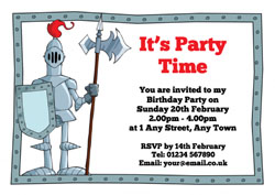 knight in armour invitations