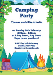campsite party invitations
