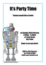 robot party invitations