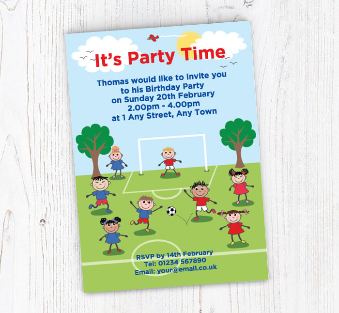 football match party invitations