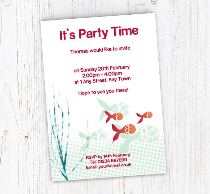 three fish party invitations