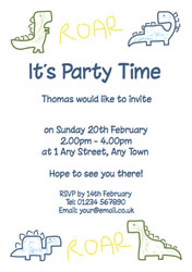 cute dinosaurs party invitations