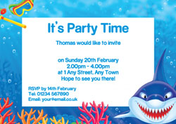 shark party invitations