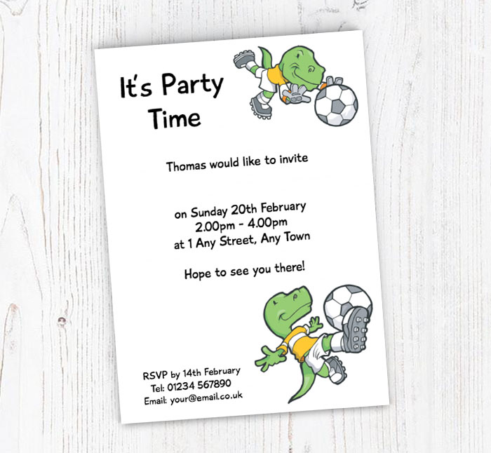 dinosaur football party invitations
