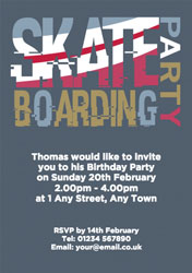 skateboarding party invitations