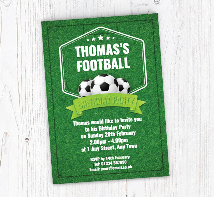 five a side party invitations