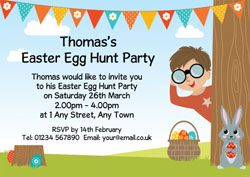 boys easter egg hunt invitations