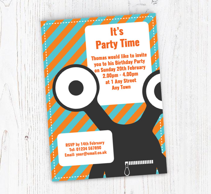 two eyed monster invitations