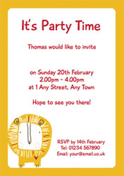 lion party invitations