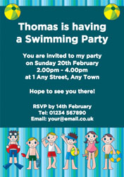 swimming party invitations