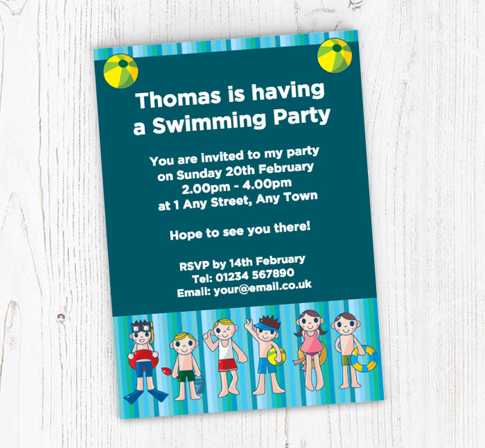 swimming party invitations