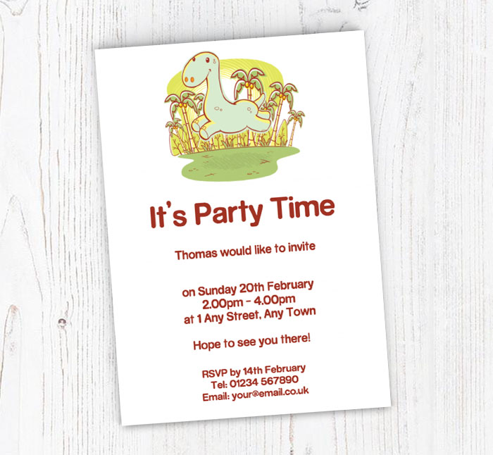 running dinosaur invitations