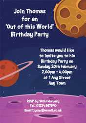 planets party invitations