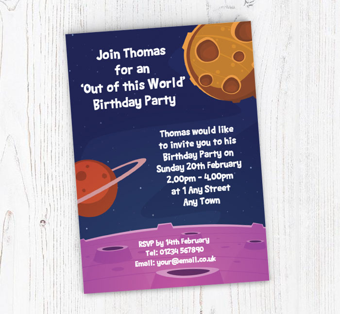 planets party invitations
