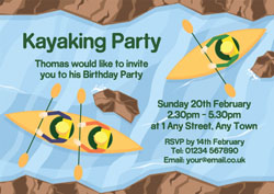 river kayaking party invitations