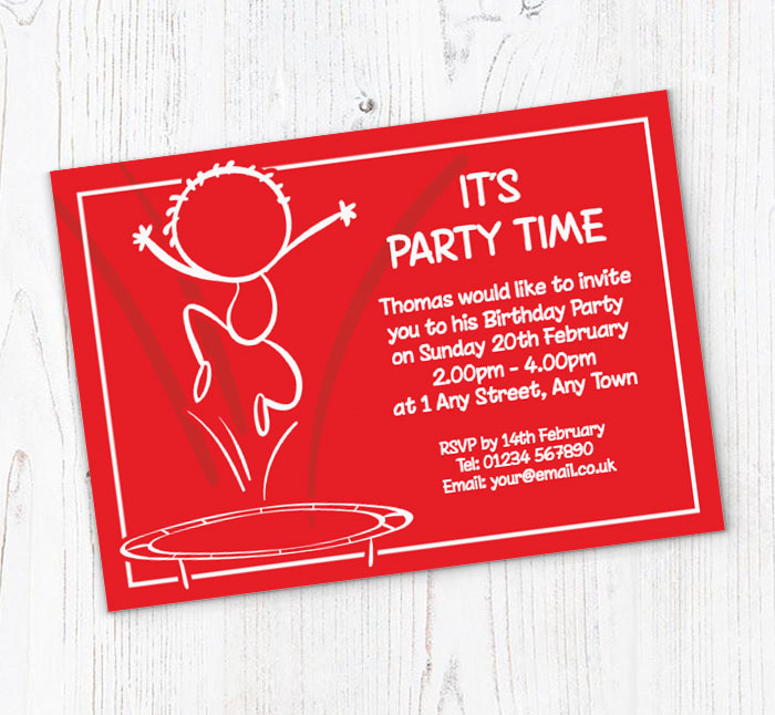 trampoline party invitations