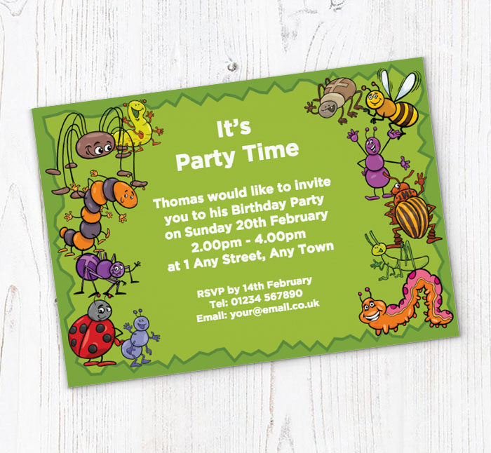 insects and bugs invitations