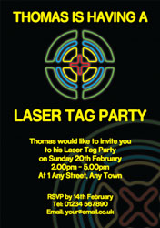 laser tag party invitations