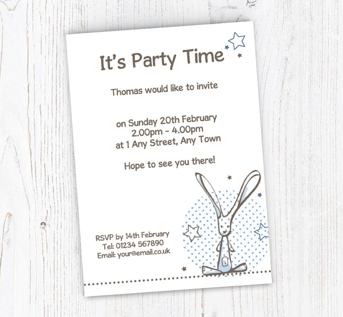 bunny rabbit party invitations