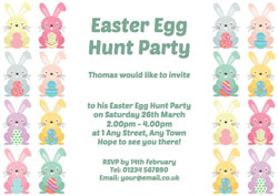 easter bunny border invitations