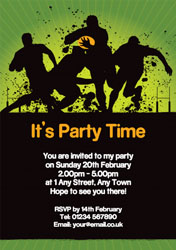 rugby tackle party invitations